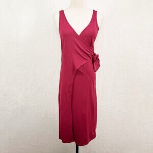 Patagonia Wrap It Up Travel Dress Red Midi Stretchy Travel Casual Size M